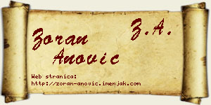 Zoran Anović vizit kartica